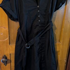 Elegant Black Button-Up Dress